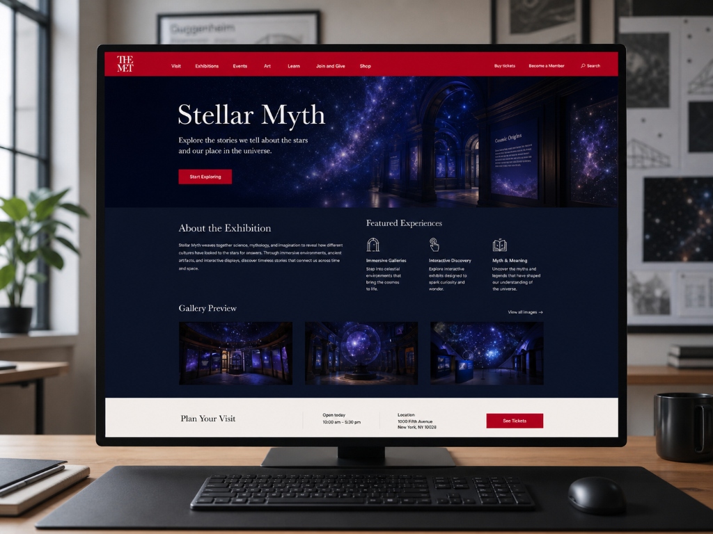 Stellar Myth Website Mockup